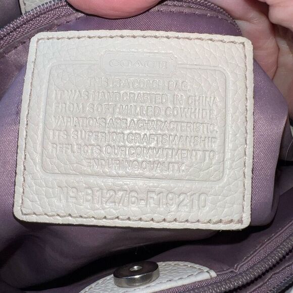 Coach‎ 2012 Tan and Cream Penelope Pebbled Leather Bag - Picture 8 of 15